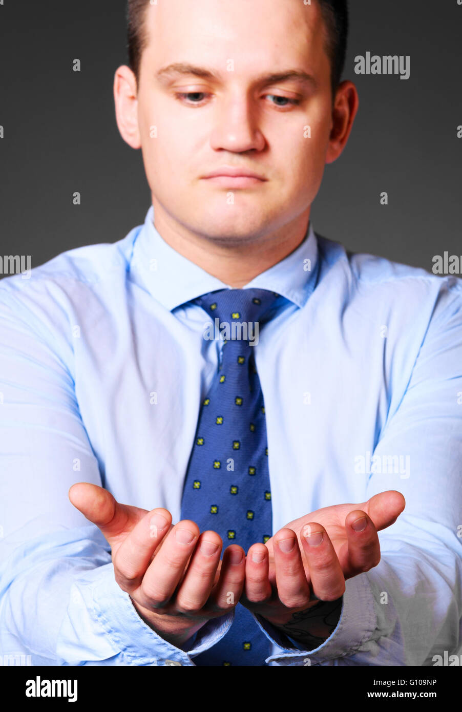 businessman-is-holding-empty-space-stock-photo-alamy