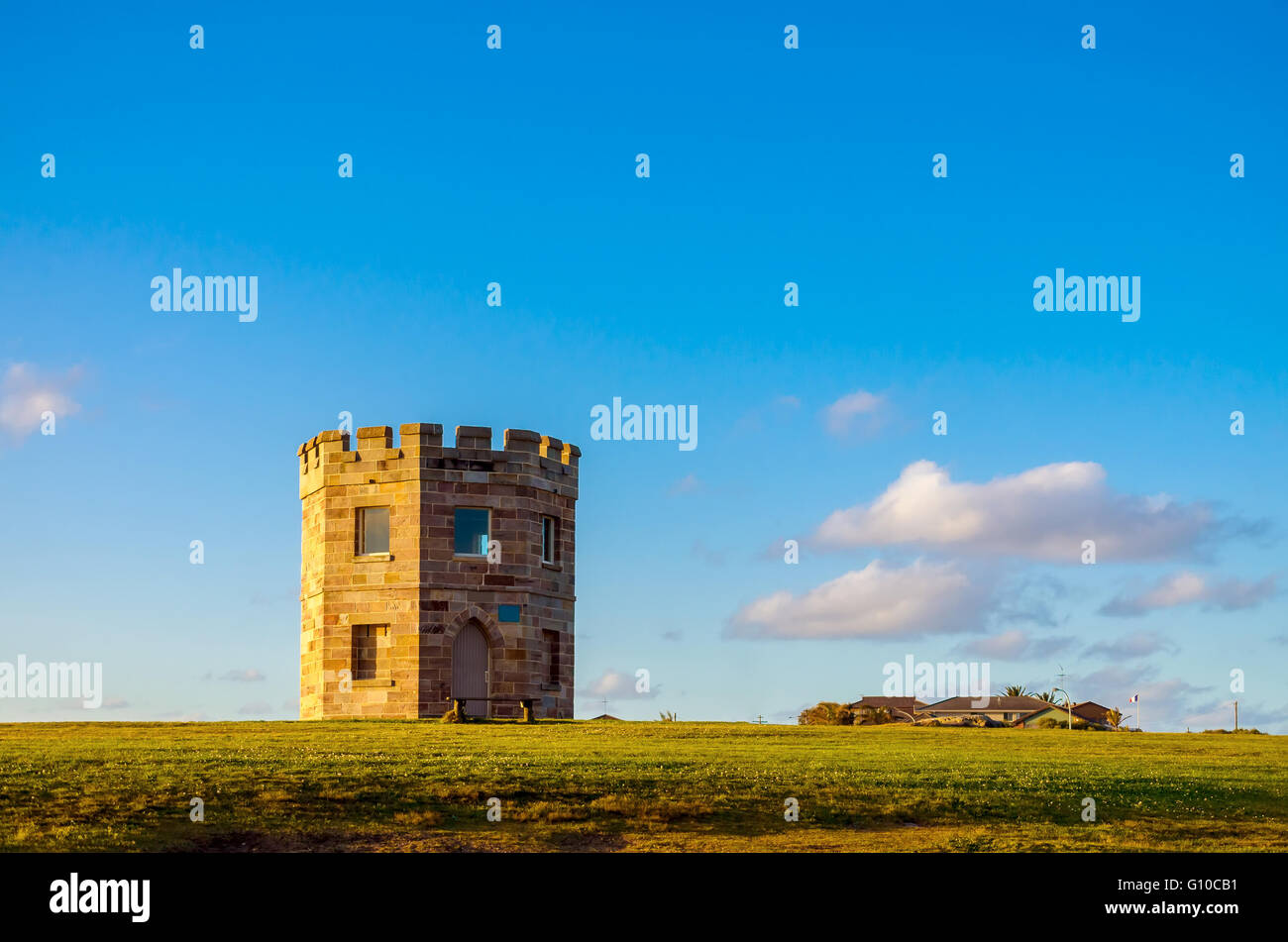Sydney, Australia - September 15, 2012: 19th century Customs Tower, also known as Macquarie Watchtower at La Perouse, Botany Bay Stock Photo