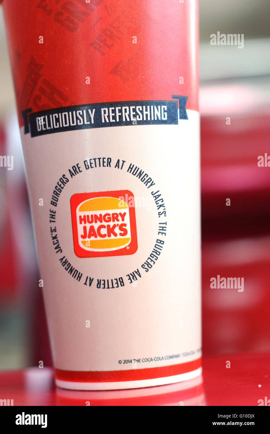 Hungry Jack's Burger King soft drink in paper cup Stock Photo Alamy