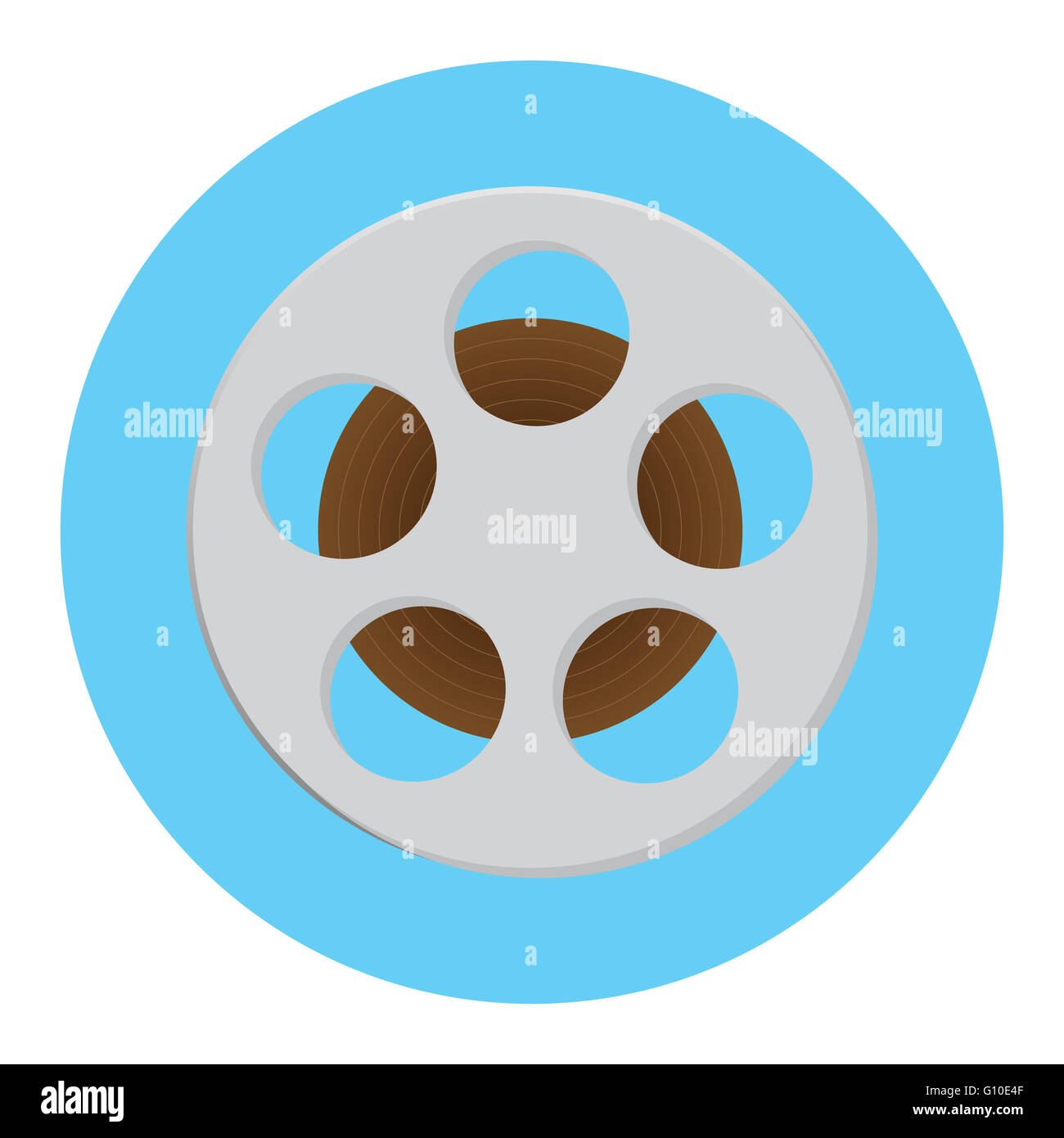 Reel of film icon. Film strip and movie reel, film roll and film reel vector for cinema. Vector flat design illustration Stock Photo