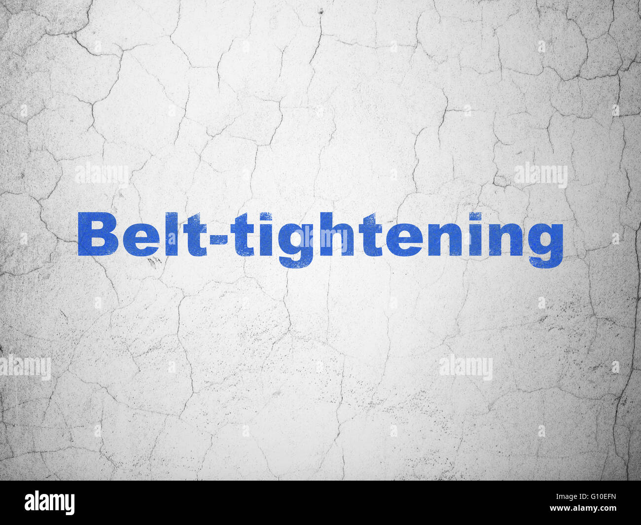 Business concept Belttightening on wall background Stock Photo Alamy