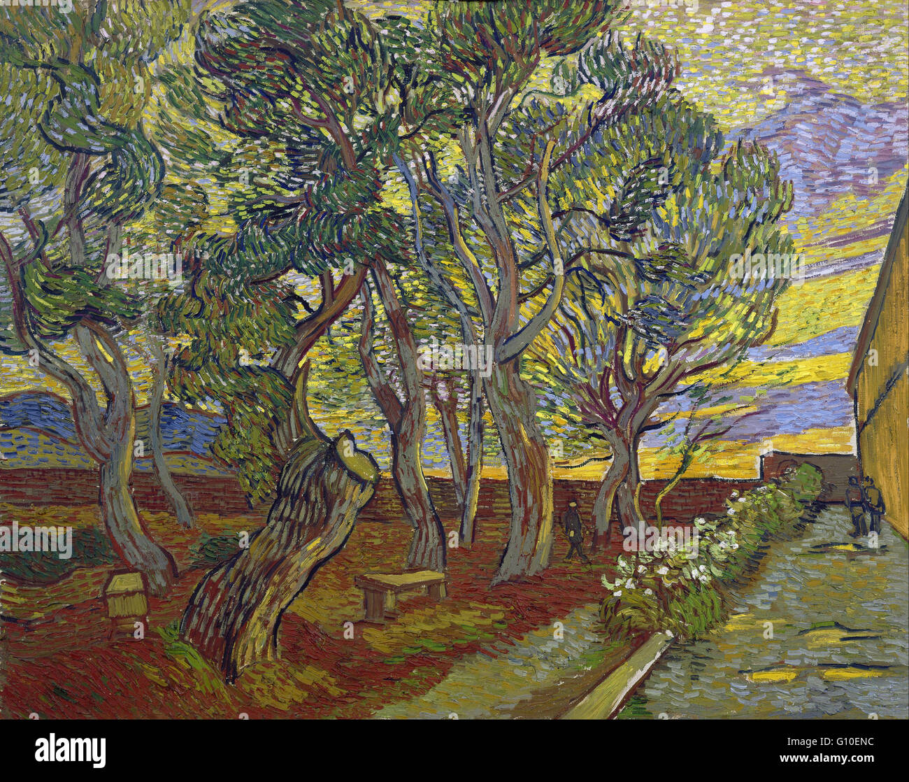 Vincent van Gogh - The garden of Saint Paul's Hospital - Van Gogh Museum, Amsterdam Stock Photo