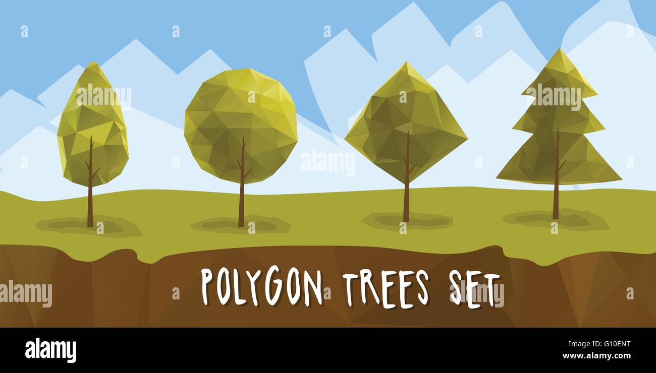 Set geometric polygonal trees with Stock Vector Image & Art - Alamy