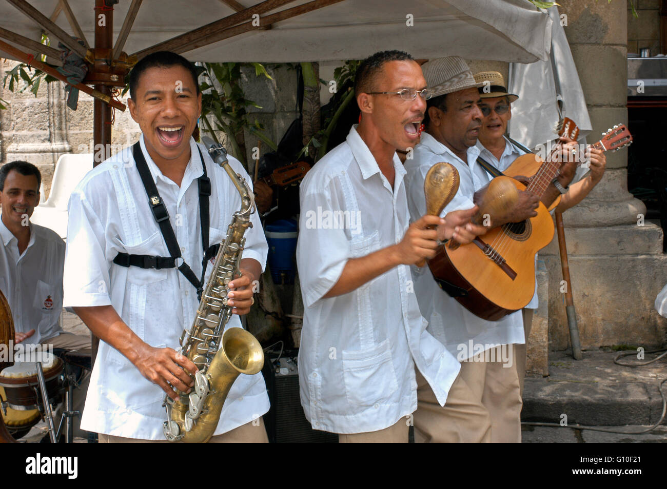Musicians Play Cuban Rhythms on the Streets of Havana. Music, Old