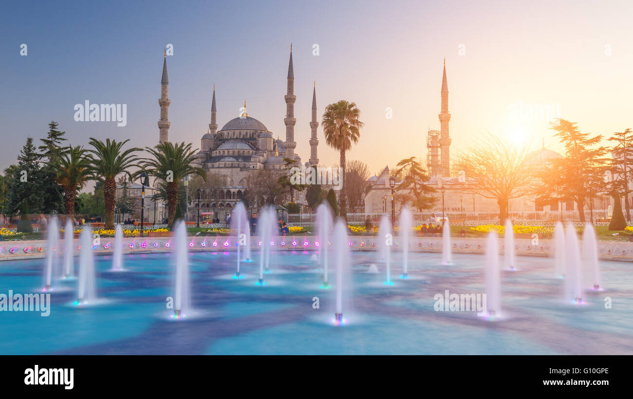 fountain on sultanahmet area in evening time Stock Photo - Alamy
