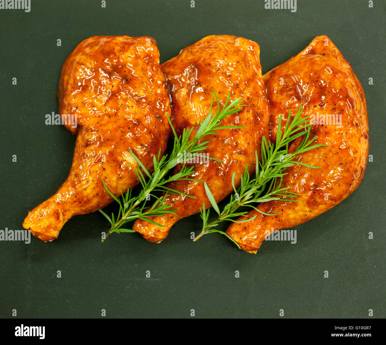 BBQ Chicken legs with glaze and herbs Stock Photo Alamy