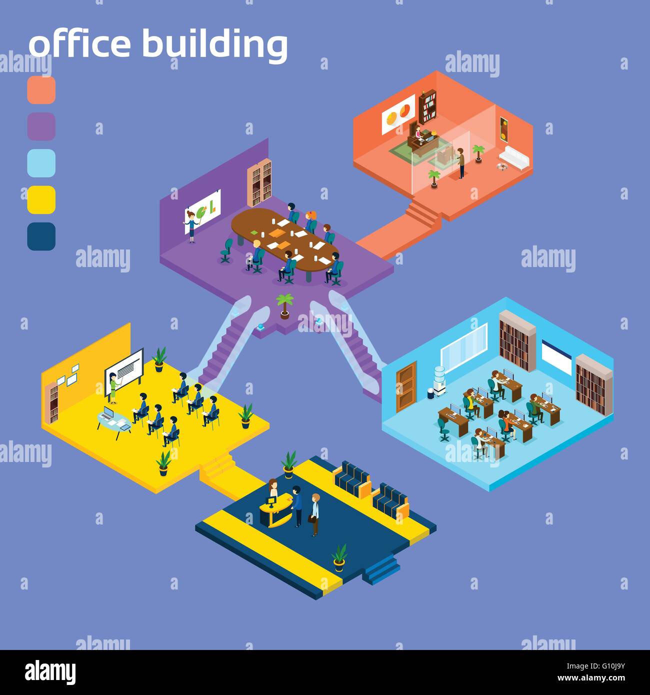 Office Building Interior Isometric 3d Stock Vector Image & Art - Alamy