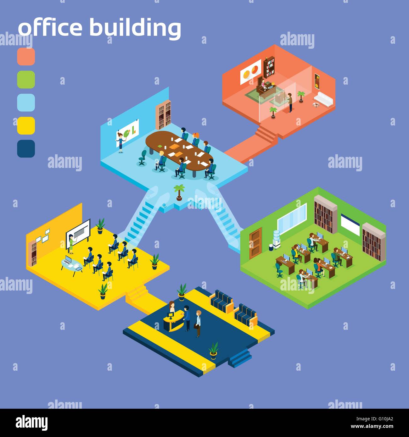 Office Building Interior Isometric 3d Stock Vector Image & Art - Alamy