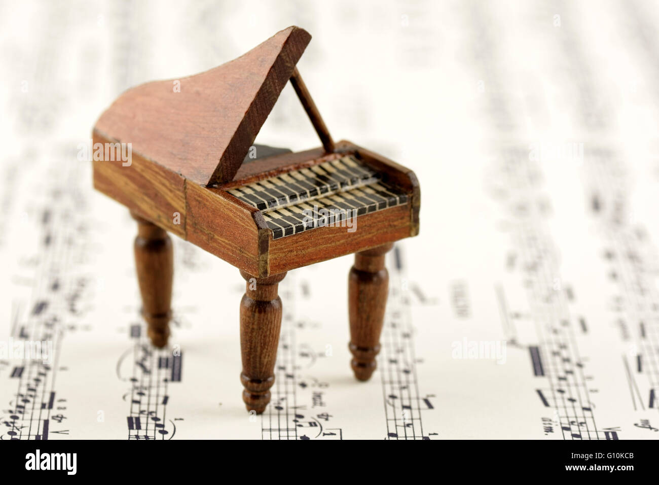 Miniature of a harpsichord. Stock Photo