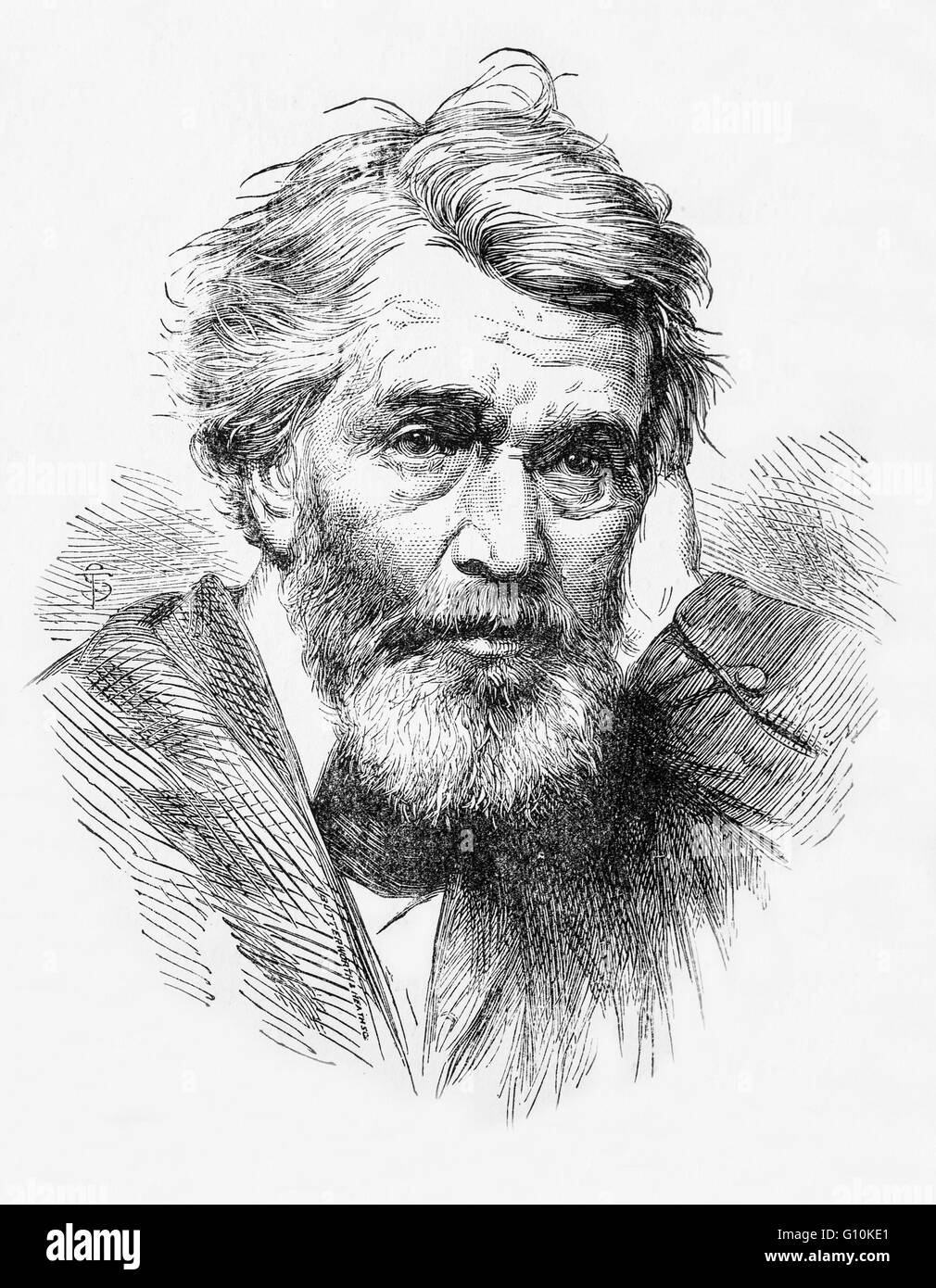 Thomas Carlyle (1795-1881), Scottish philosopher, satirical writer, essayist, historian and teacher. Considered one of the most important social commentators of his time Stock Photo