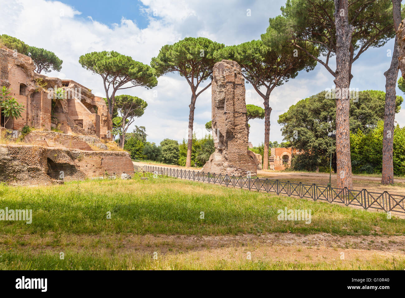 View of the ancient ruin from colosseum, Rome, Italy Stock Photo