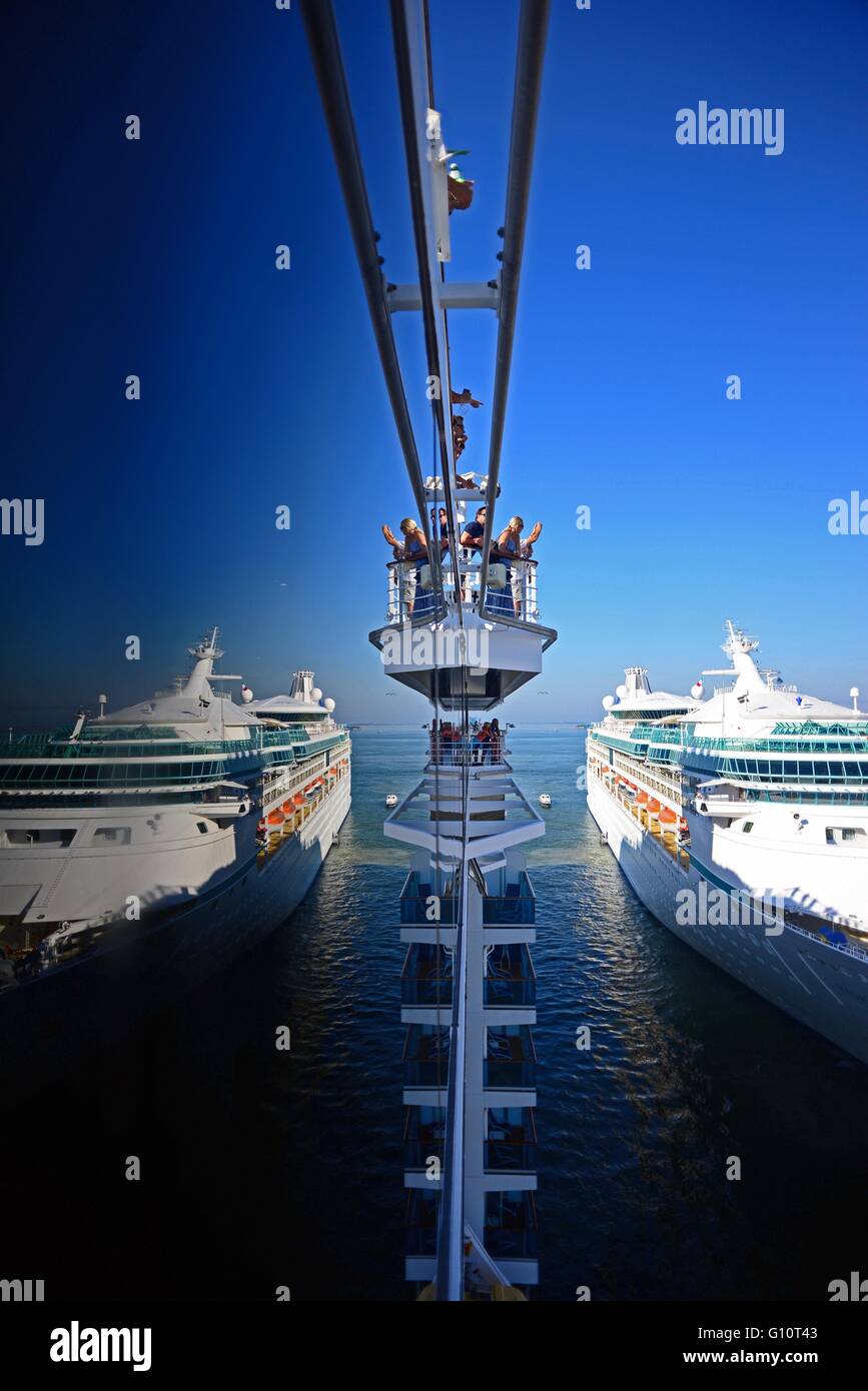 Arriving on a cruise ship at Port of Venice, San Basilio Maritime Station, Venice, Italy Stock Photo