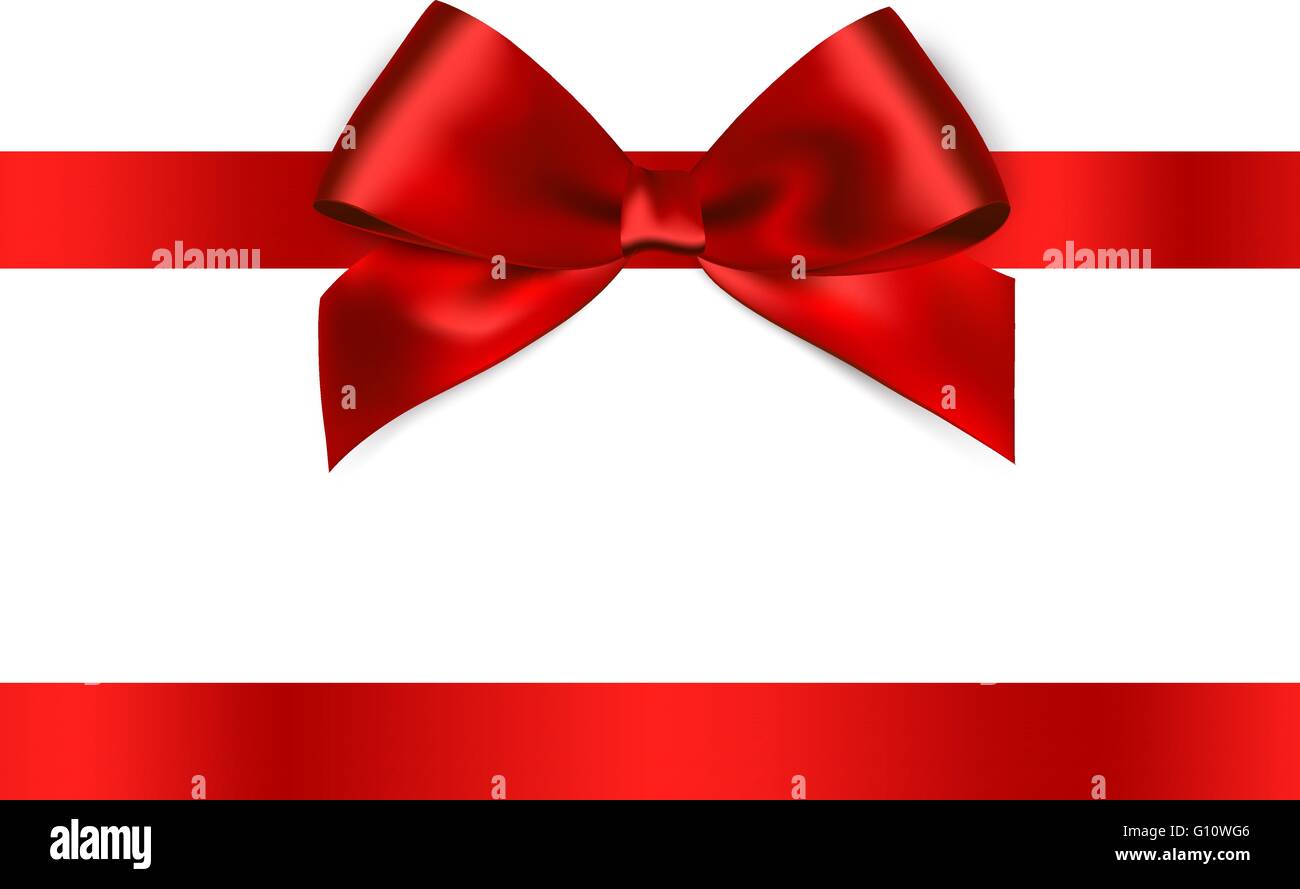 Shiny red satin ribbon on white background. Vector Stock Vector Image ...