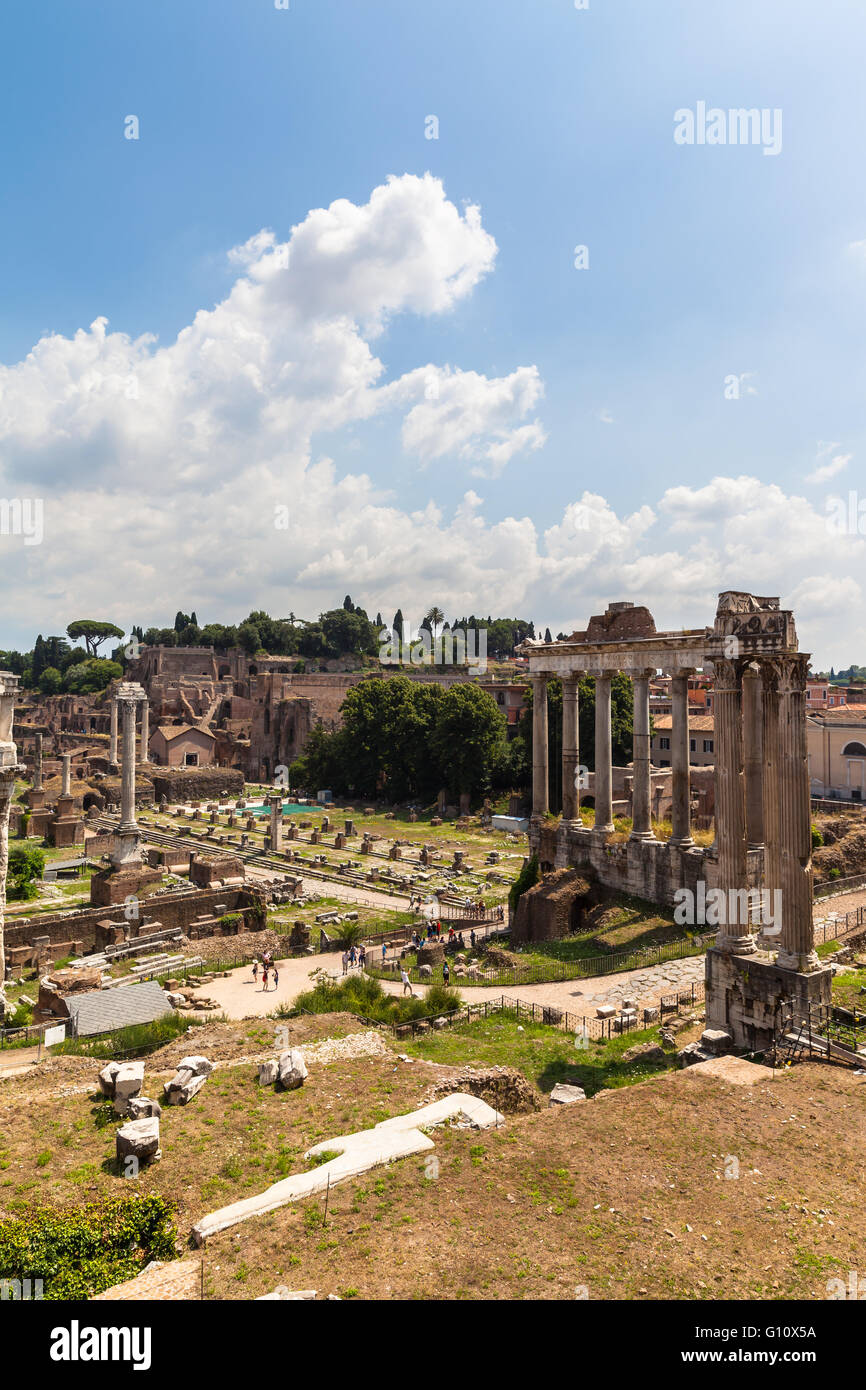 View of the ancient rome ruins near colosseum, Italy Stock Photo - Alamy