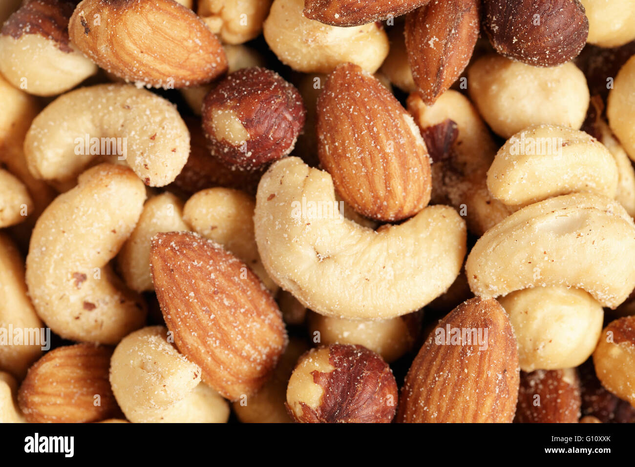 salted nut mix background Stock Photo