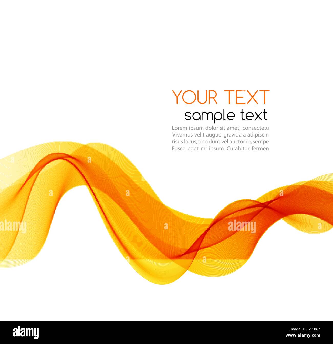 Abstract motion smooth color wave vector. Curve orange lines Stock ...