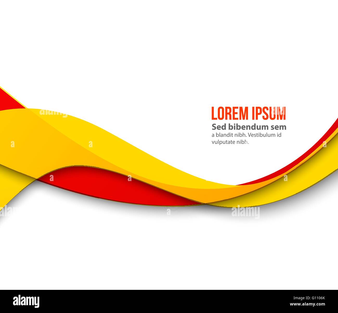 Abstract motion smooth color wave vector. Curve orange lines Stock