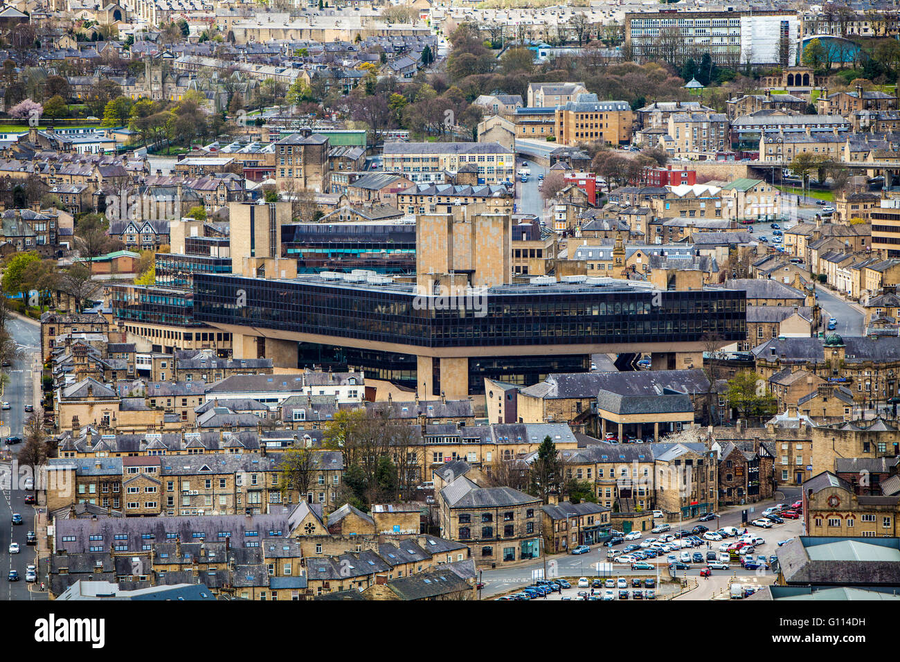 Cityscape view, of Halifax, Calderdale, West Yorkshire, UK Stock Photo