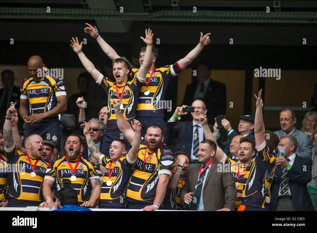 Twickenham Stadium, London UK. 7th May 2016. Senior Vase won by West Leeds RUFC 42 -22 v Withycombe RFC. Credit:  sportsimages/Alamy Live News. Stock Photo