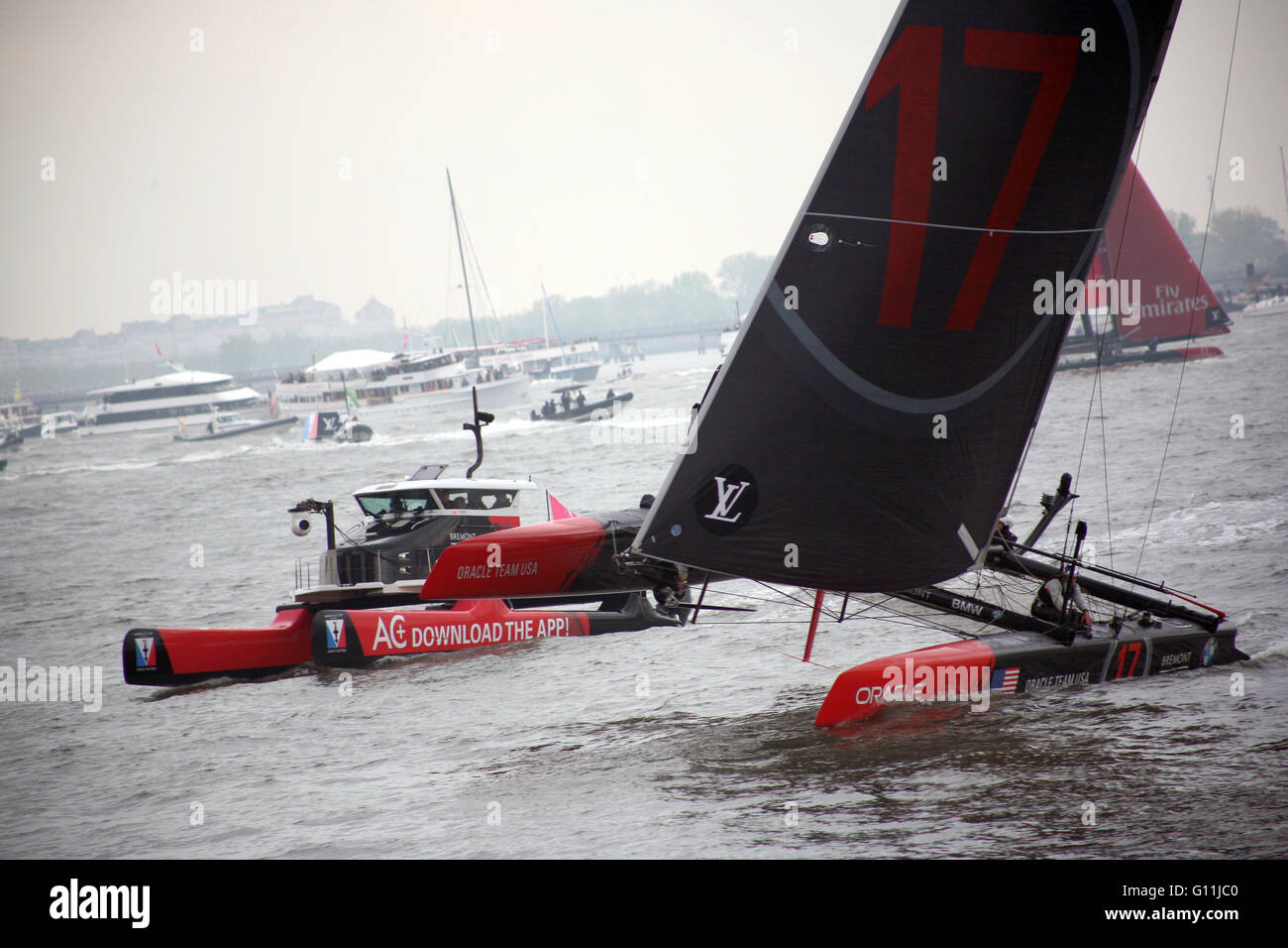 America's Cup Yacht Racing return to New York City Stock Photo