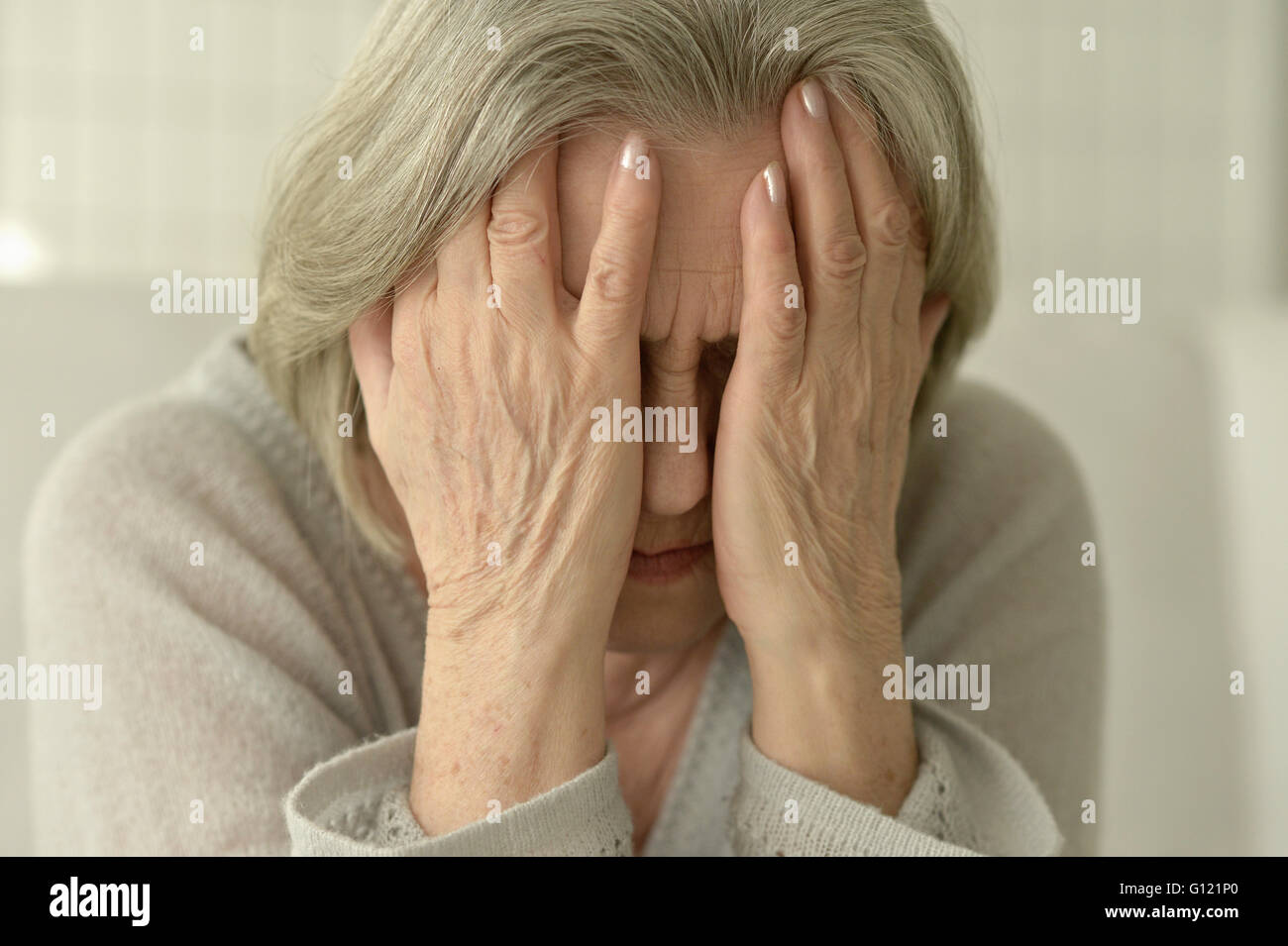 sad  Senior woman Stock Photo