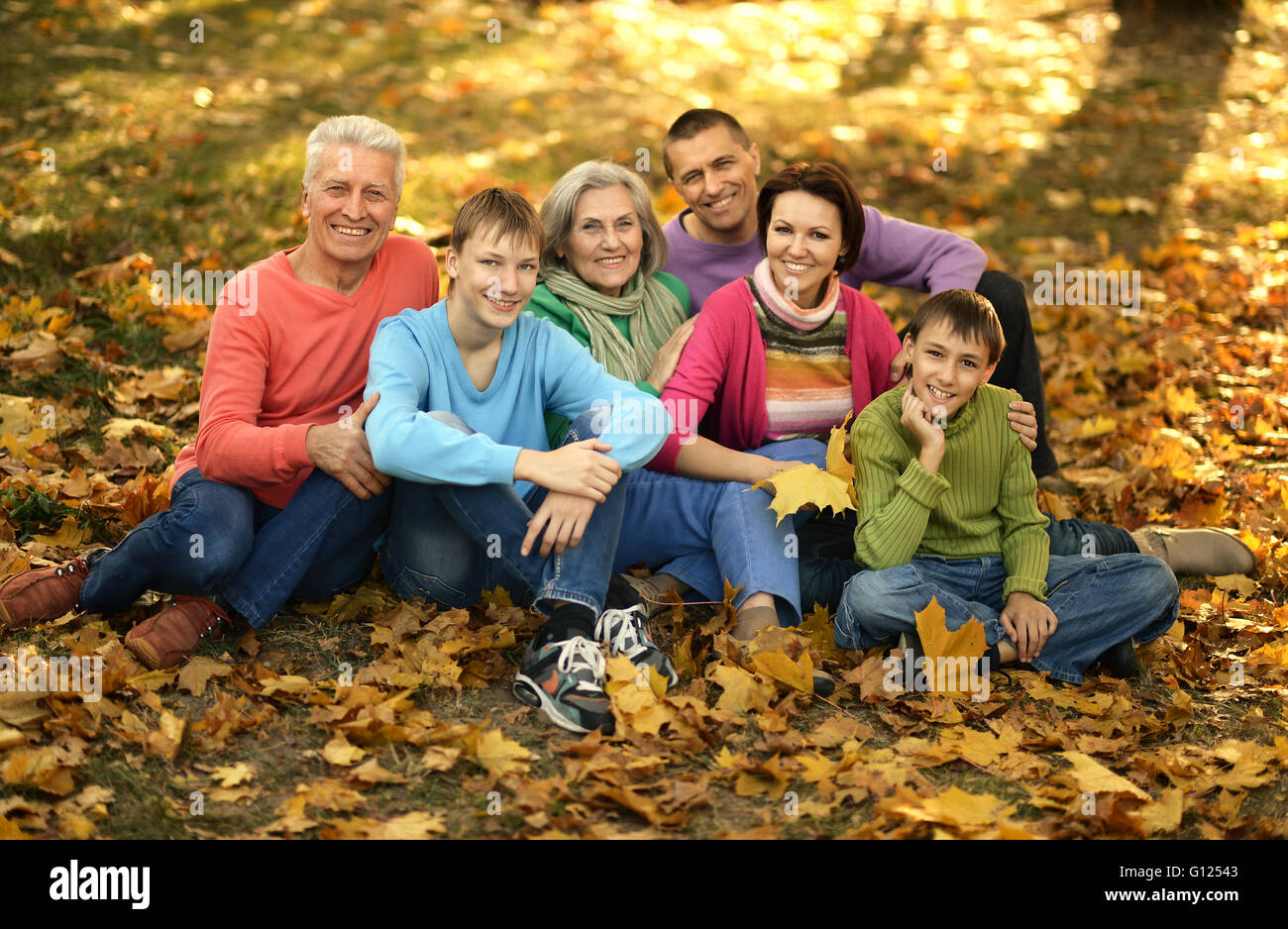 walk a large family Stock Photo