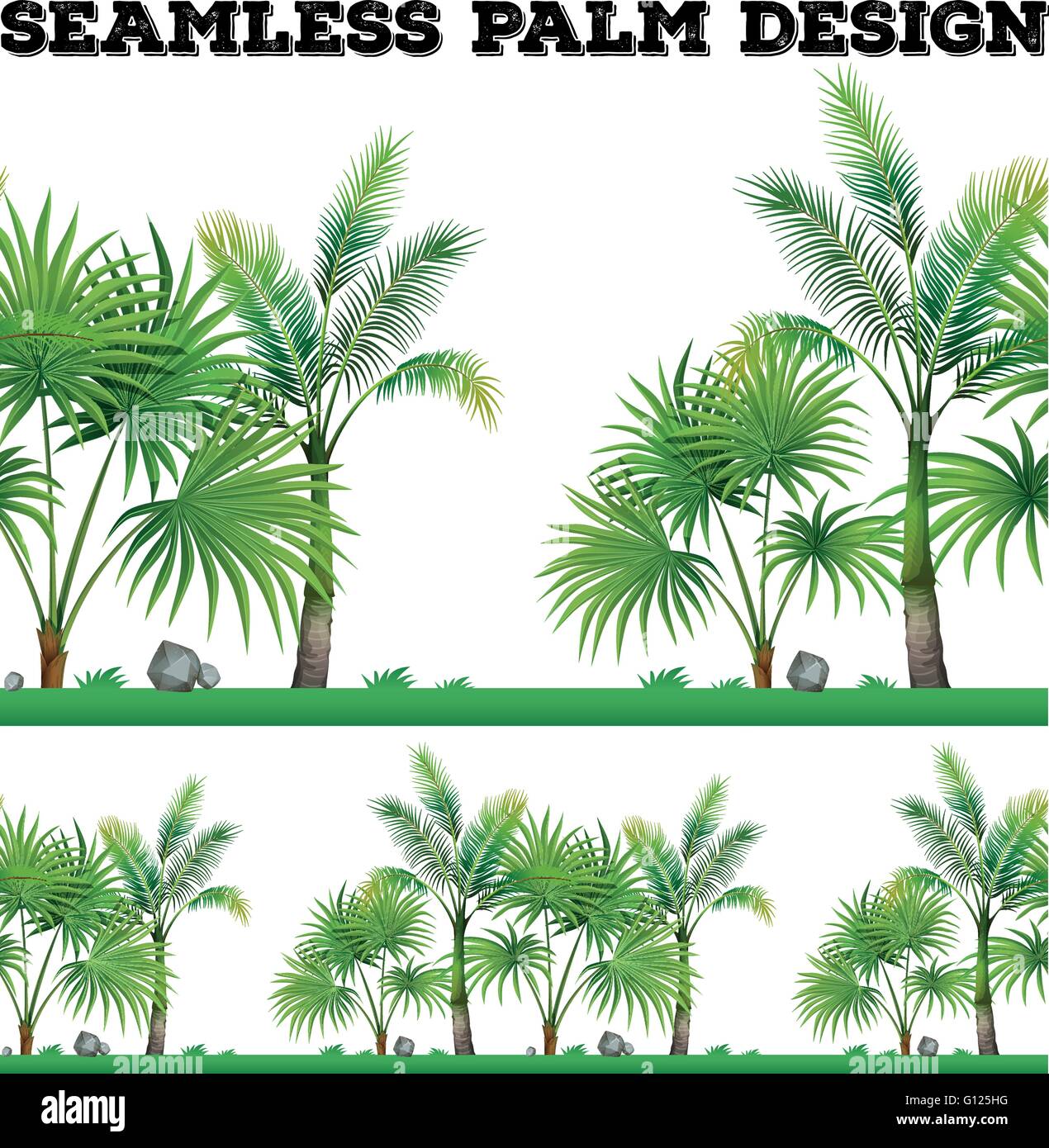 Seamless background with palm trees illustration Stock Vector Image ...