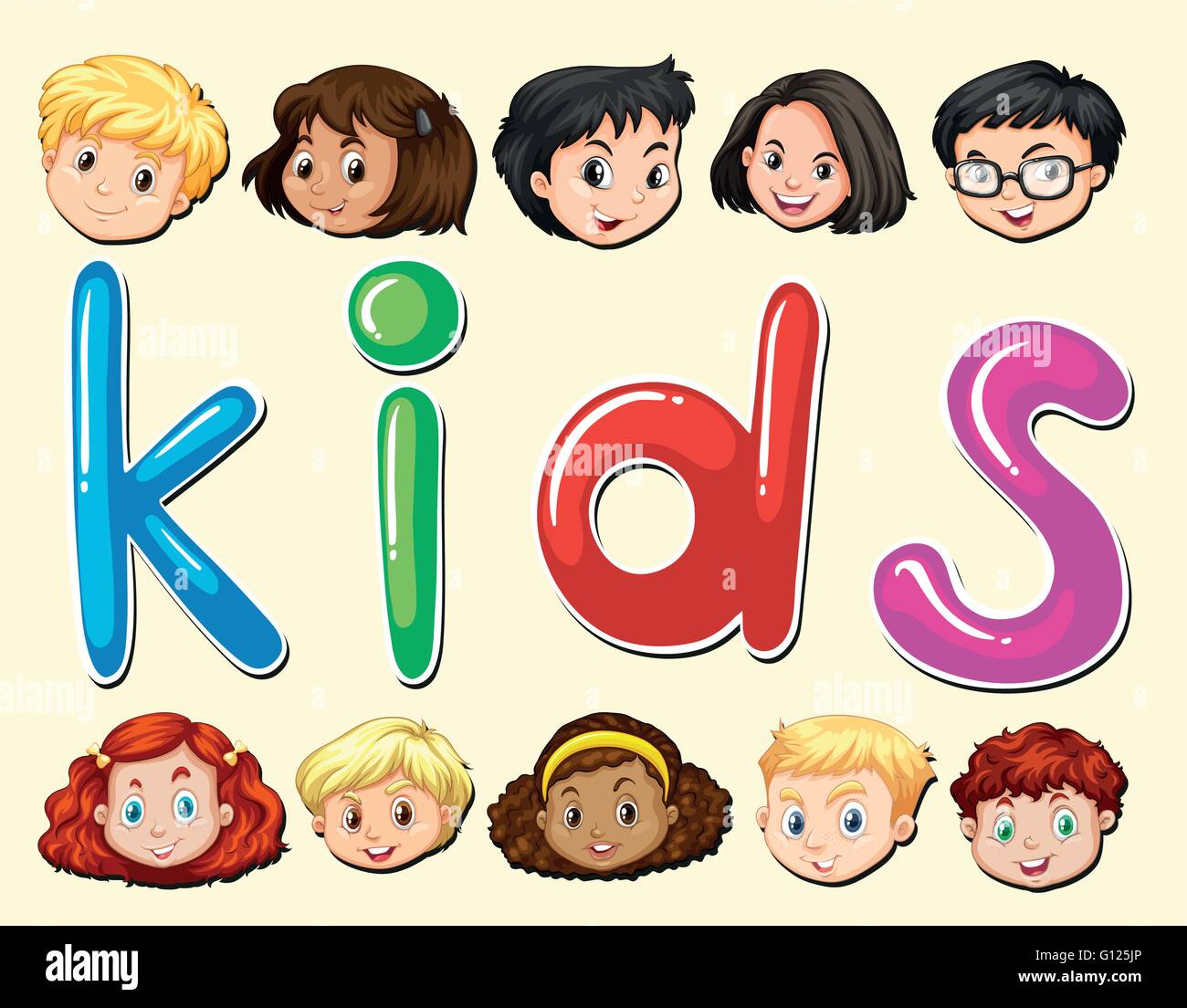Children with happy face illustration Stock Vector Image & Art - Alamy