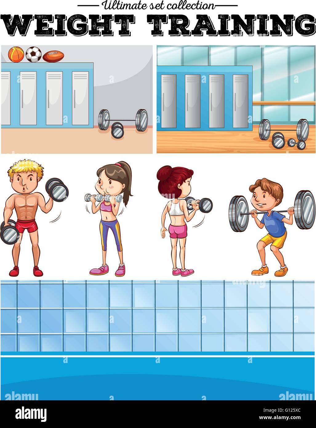 Woman gym locker room Stock Vector Images - Alamy