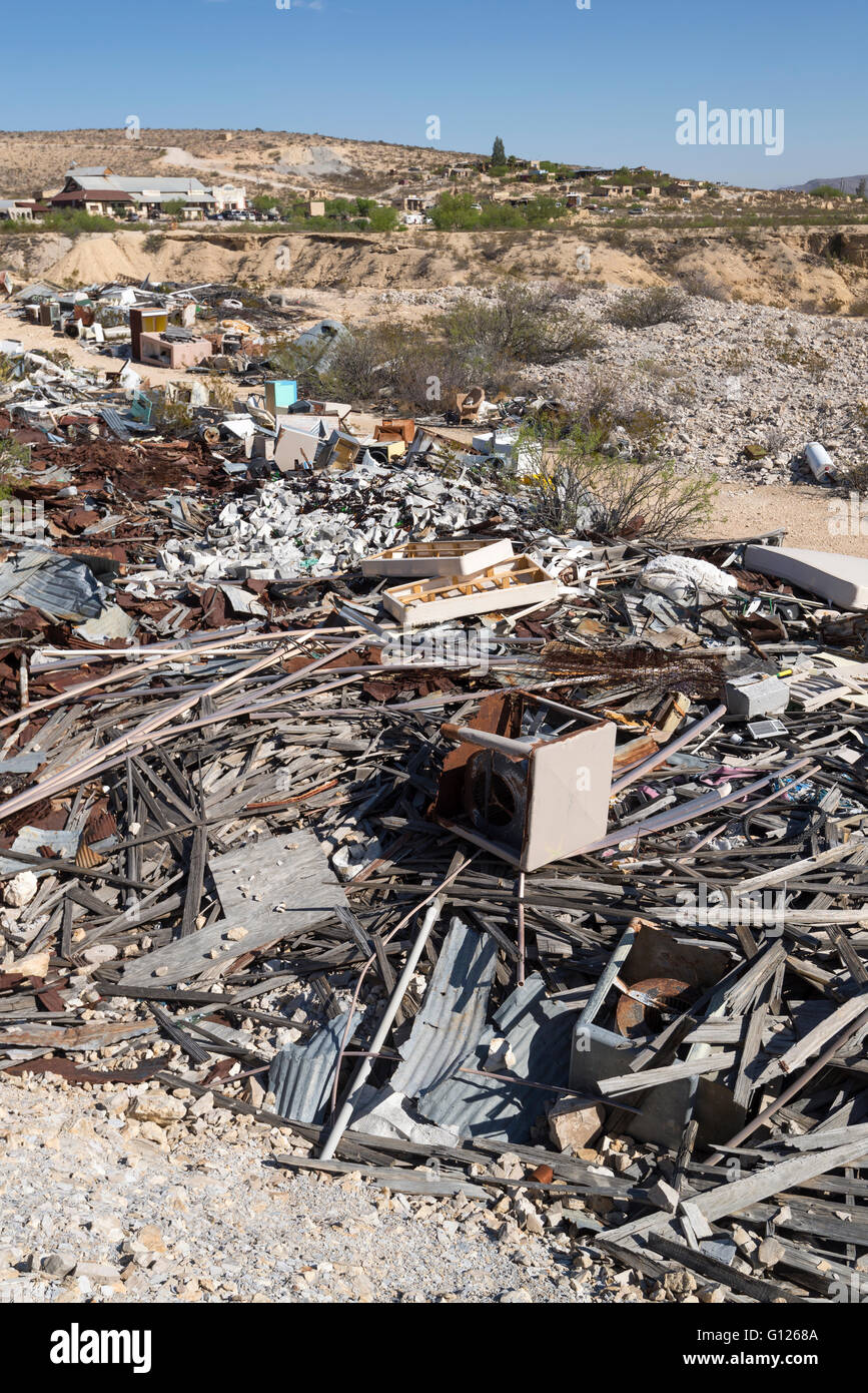 Garbage dump in the ghost town of Terlingua, Texas Stock Photo Alamy