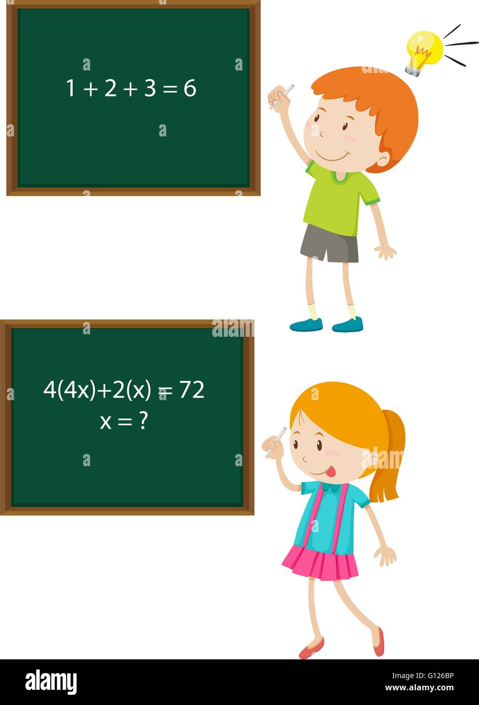 illustration-kid-solving-math-problem-hi-res-stock-photography-and-images-alamy