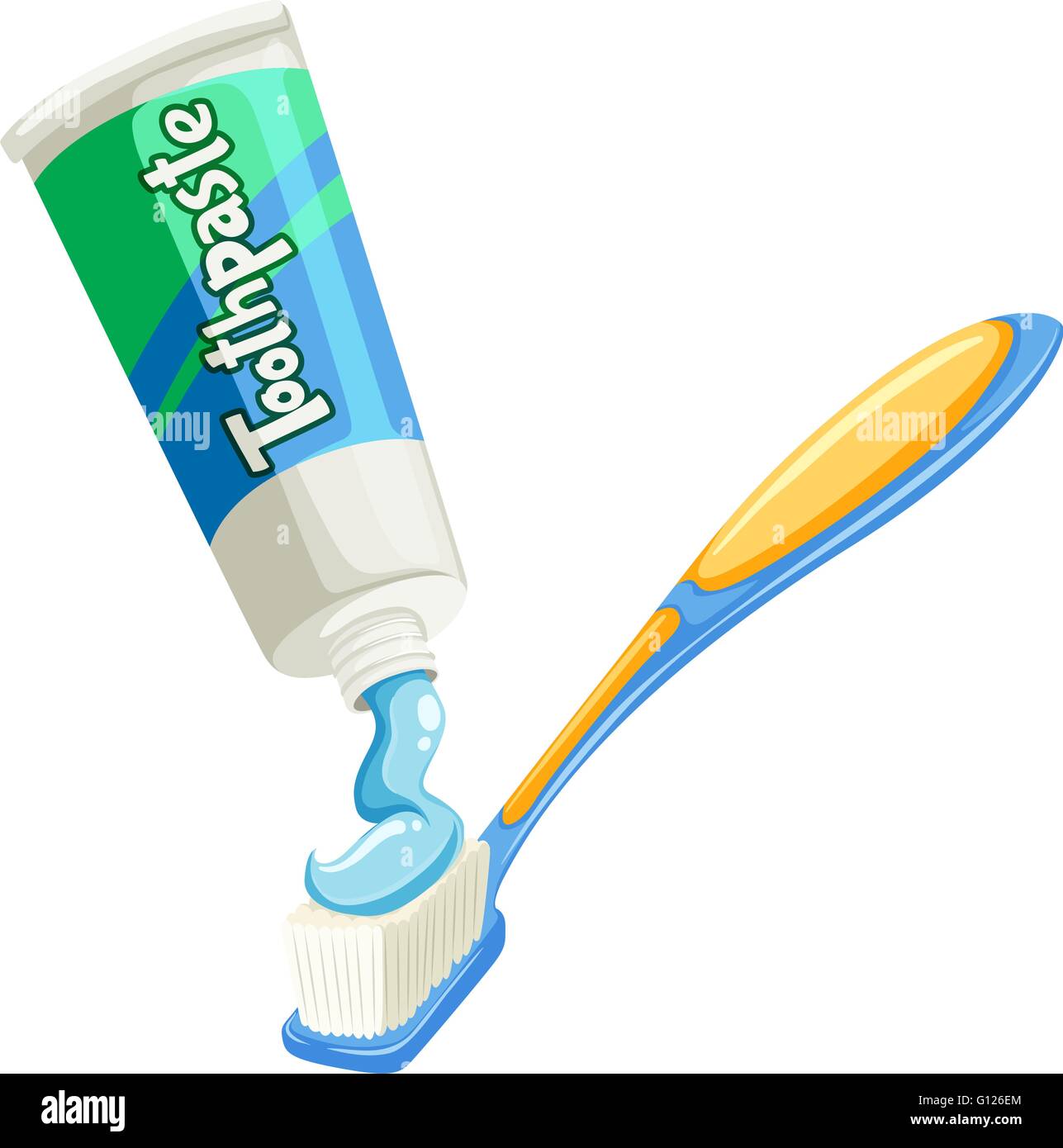 Toothpaste on the the toothbrush illustration Stock Vector Image & Art -  Alamy