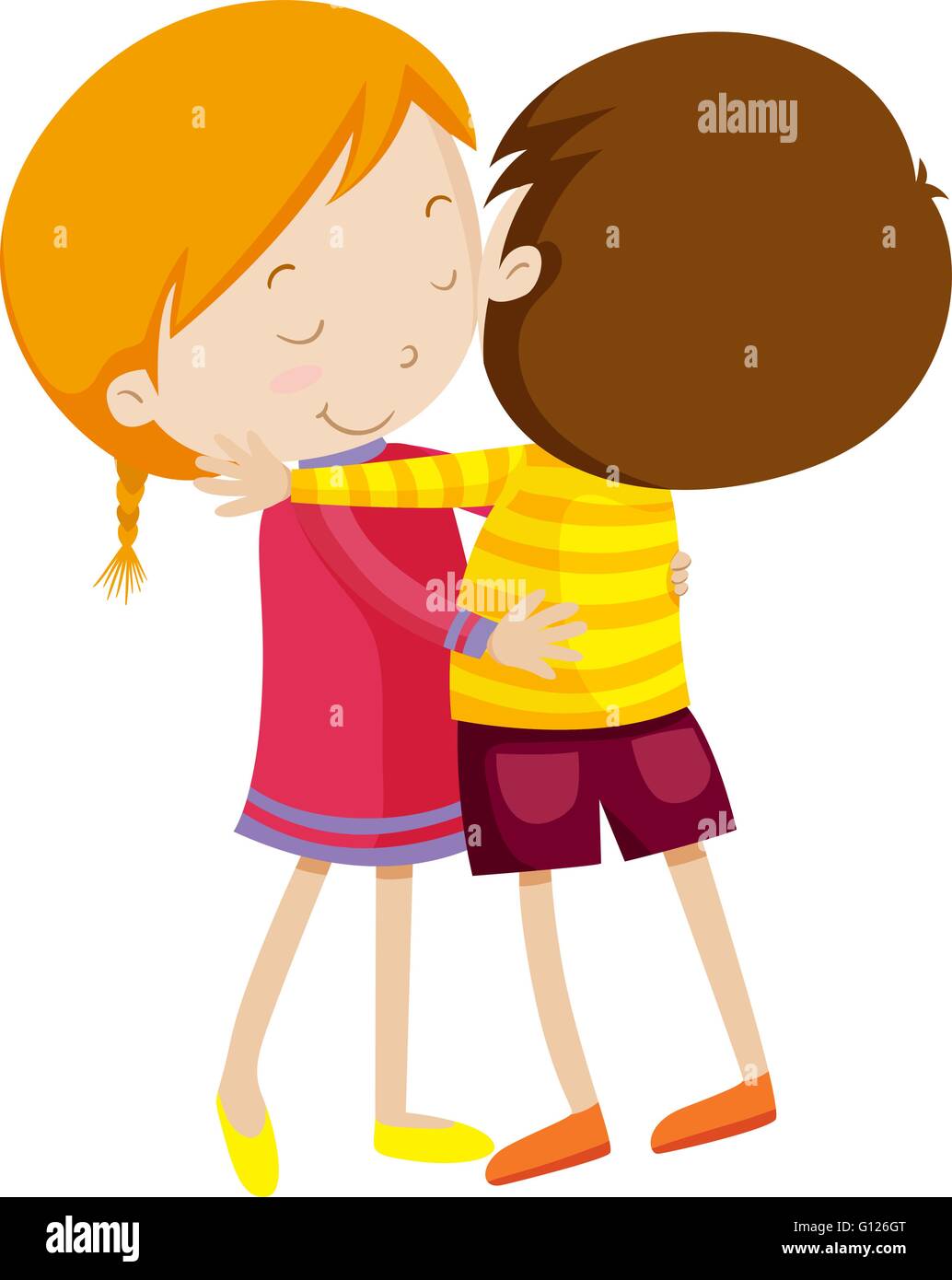 Boy and girl hugging illustration Stock Vector Image & Art - Alamy