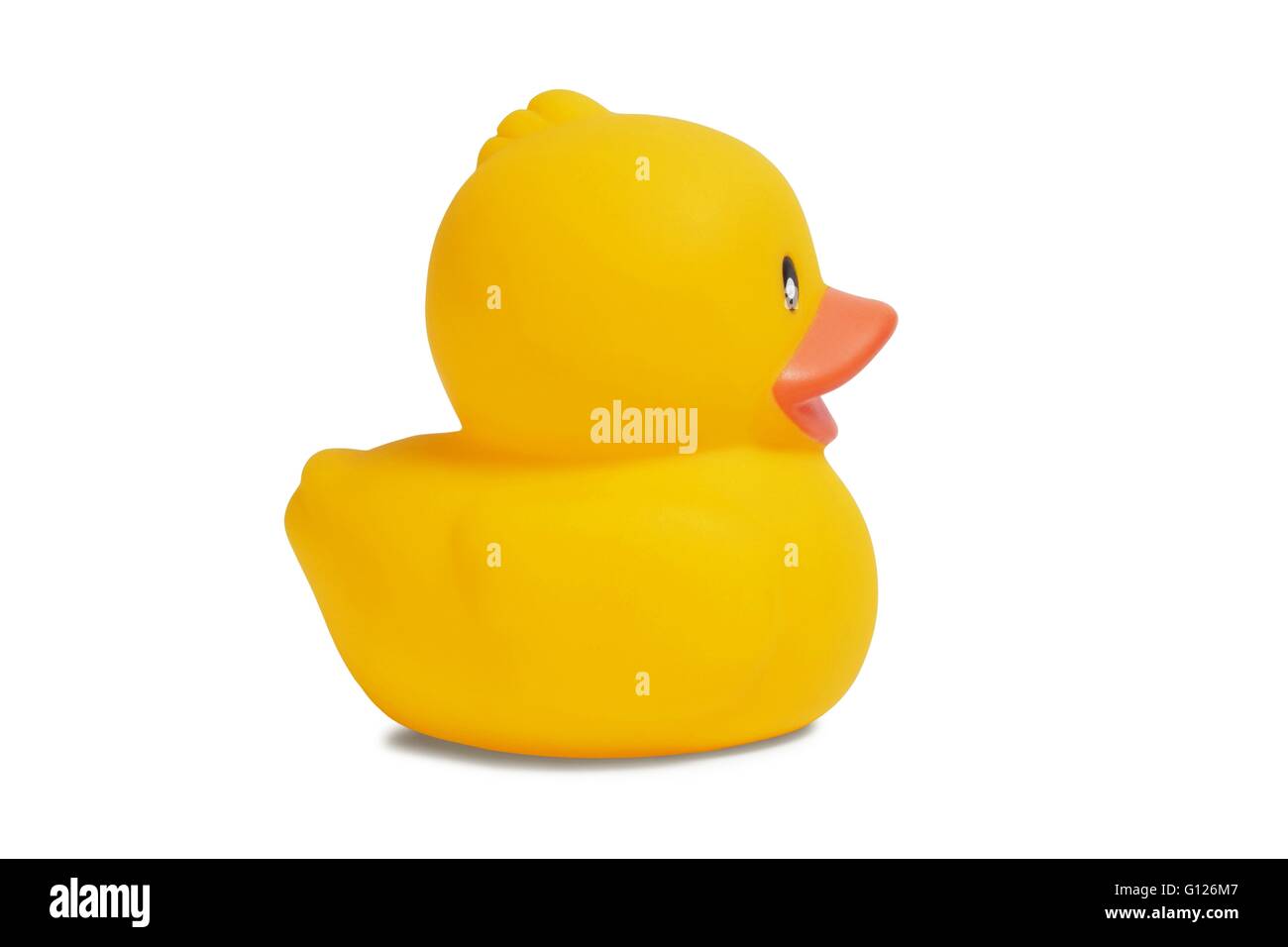 Yellow rubber duck isolated on white background Stock Photo Alamy