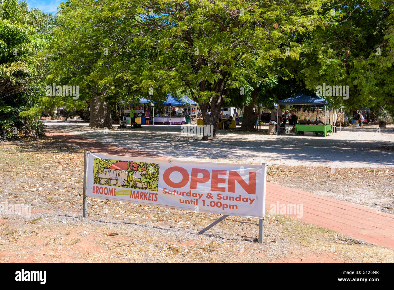 Entrance and Sign for Broome's Courthouse Markets in old Broome ...