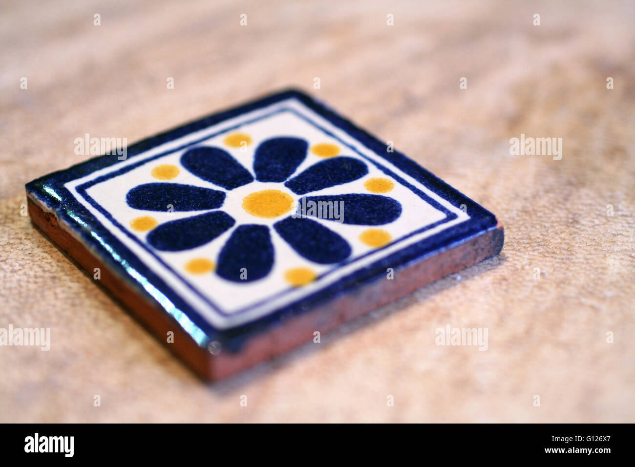 Fairtrade handmade decorative flower tiles Stock Photo
