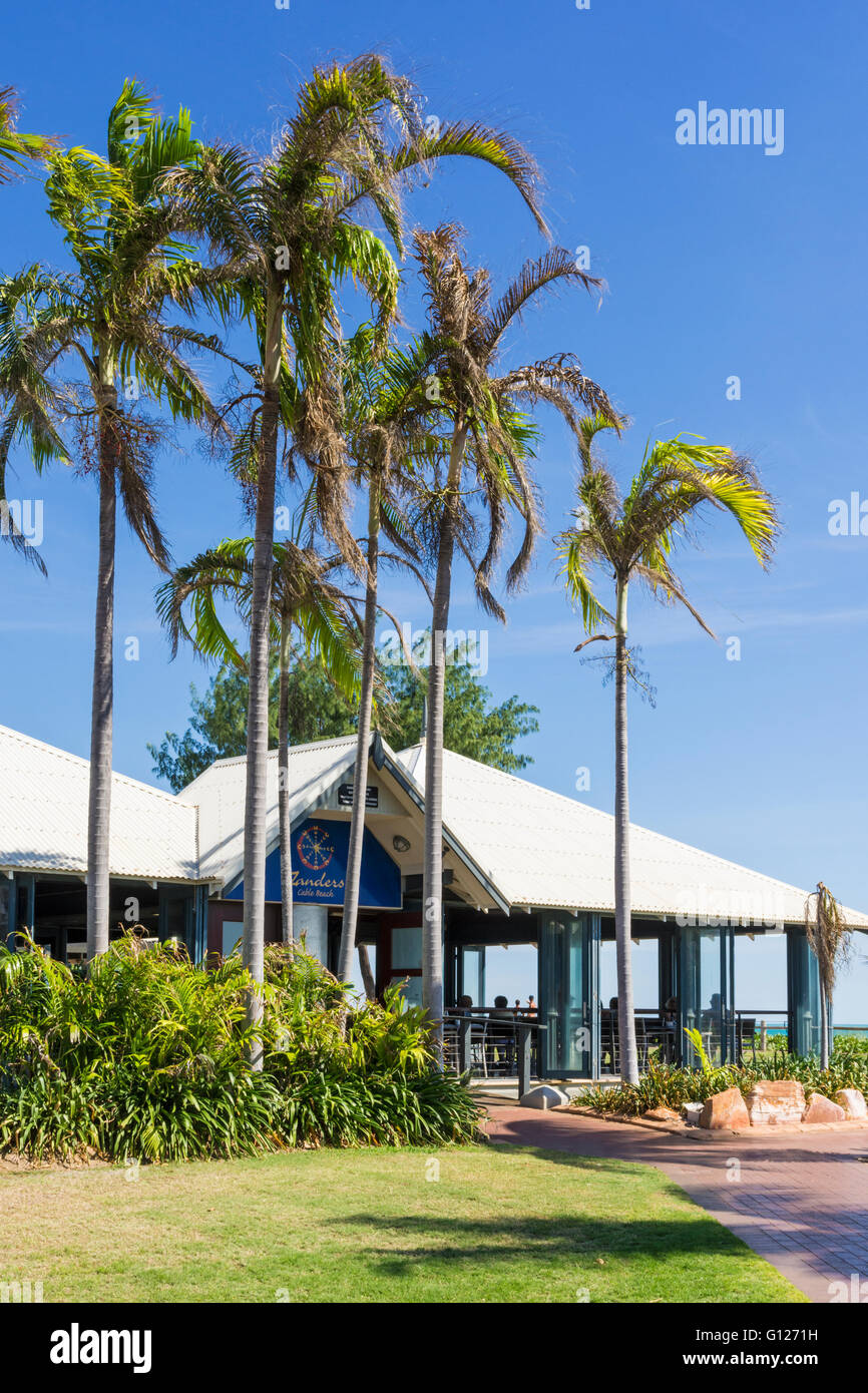 Zanders restaurant underneath palms on Cable Beach, Broome, Kimberley, Western Australia Stock Photo