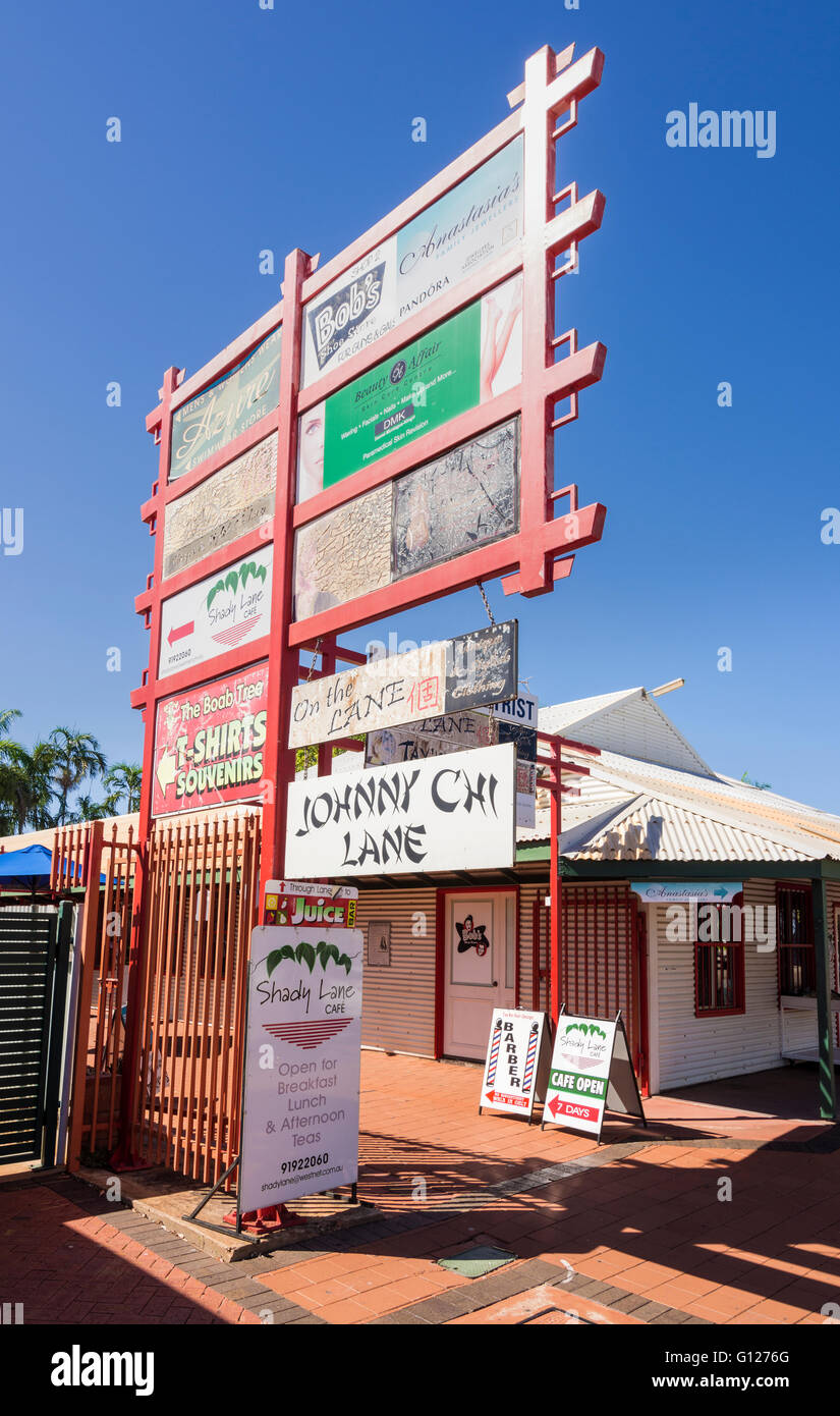 Entrance to Johnny Chi Lane along Carnarvon St, Broome, Kimberley, Western Australia Stock Photo