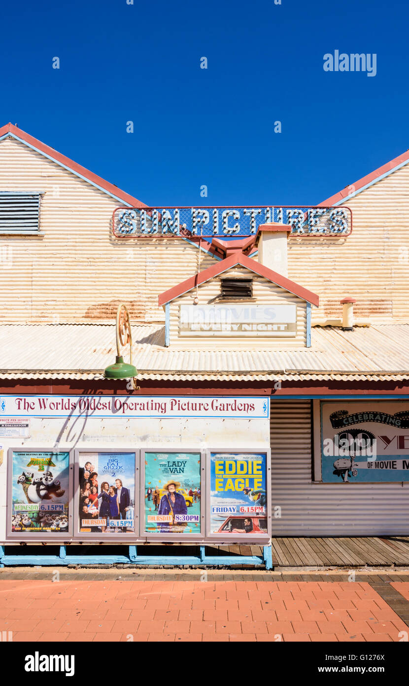 Detail of the historic Sun Picture Gardens outdoor cinema, Carnarvon St, Broome, Kimberley, Western Australia Stock Photo