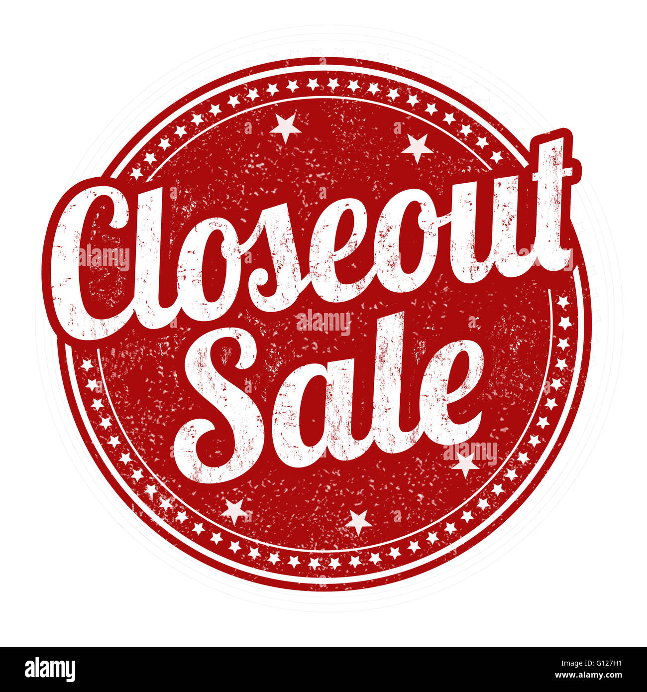 Closeout sale grunge rubber stamp on white background, vector