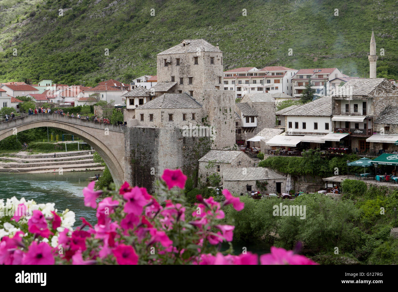 The Stari Most 'Old Bridge' in Mostar in Bosnia Herzegovina Stock Photo ...