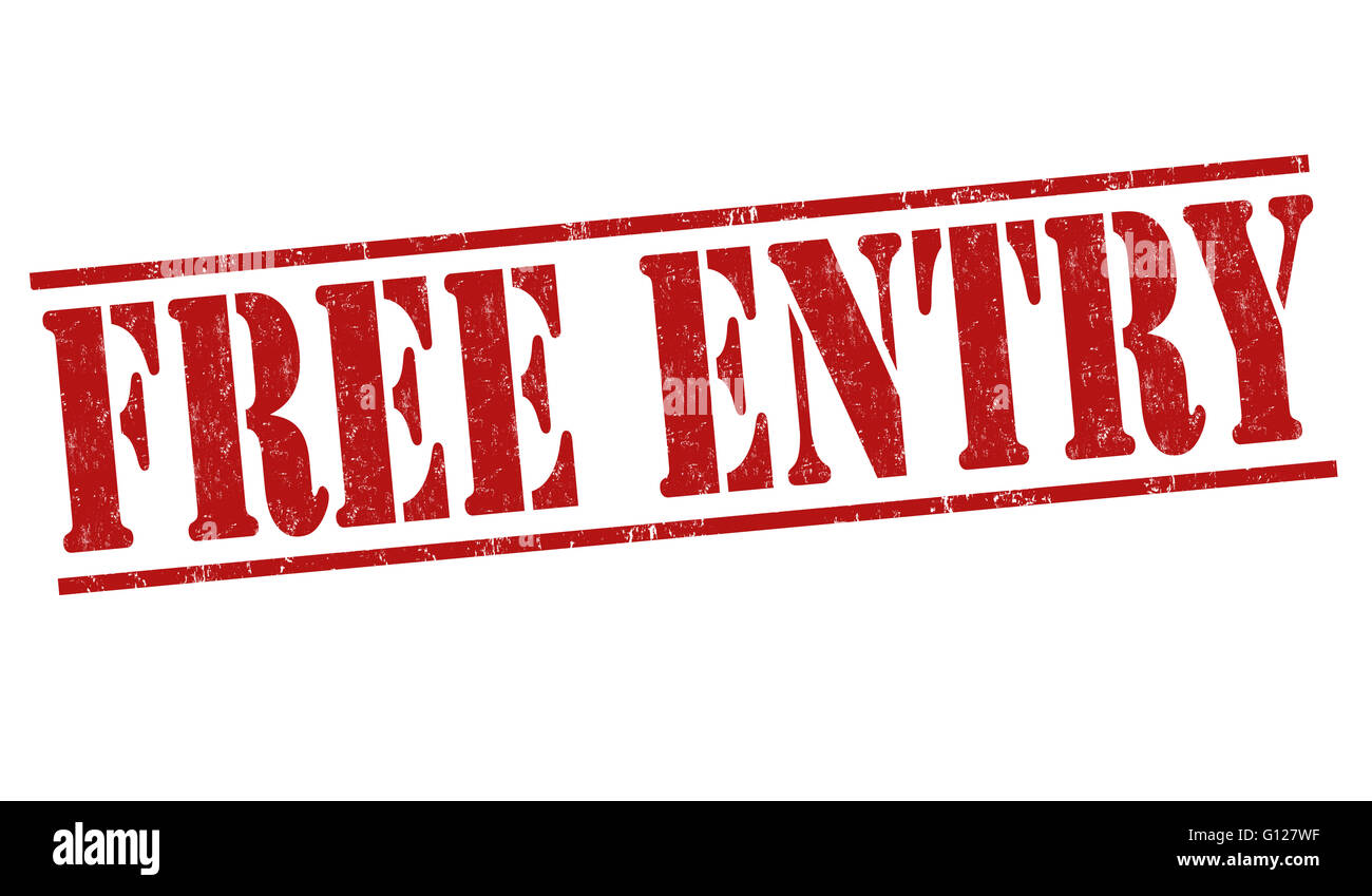 Free entry grunge rubber stamp on white background, vector illustration Stock Photo