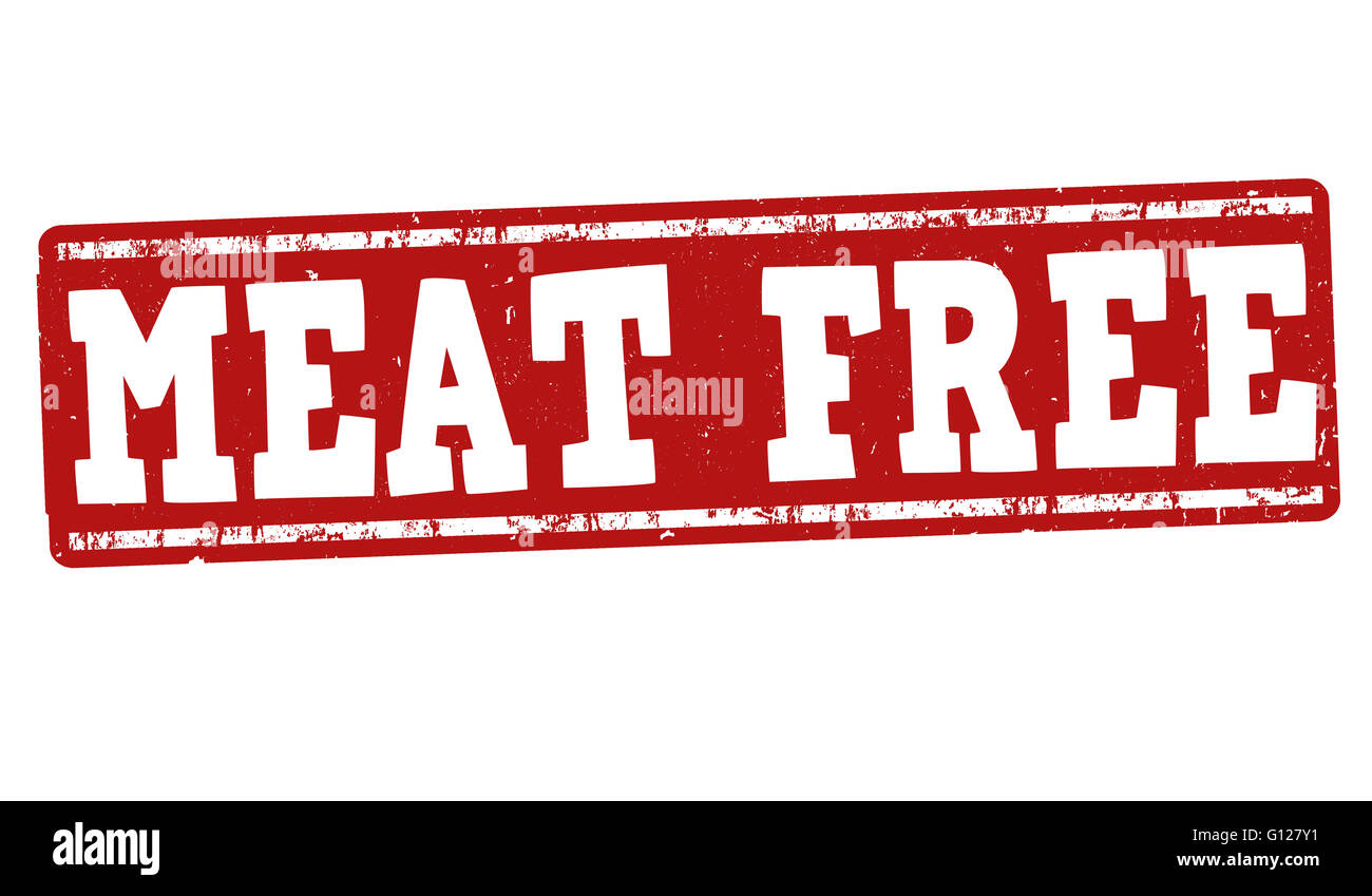Meat free grunge rubber stamp on white background, vector illustration