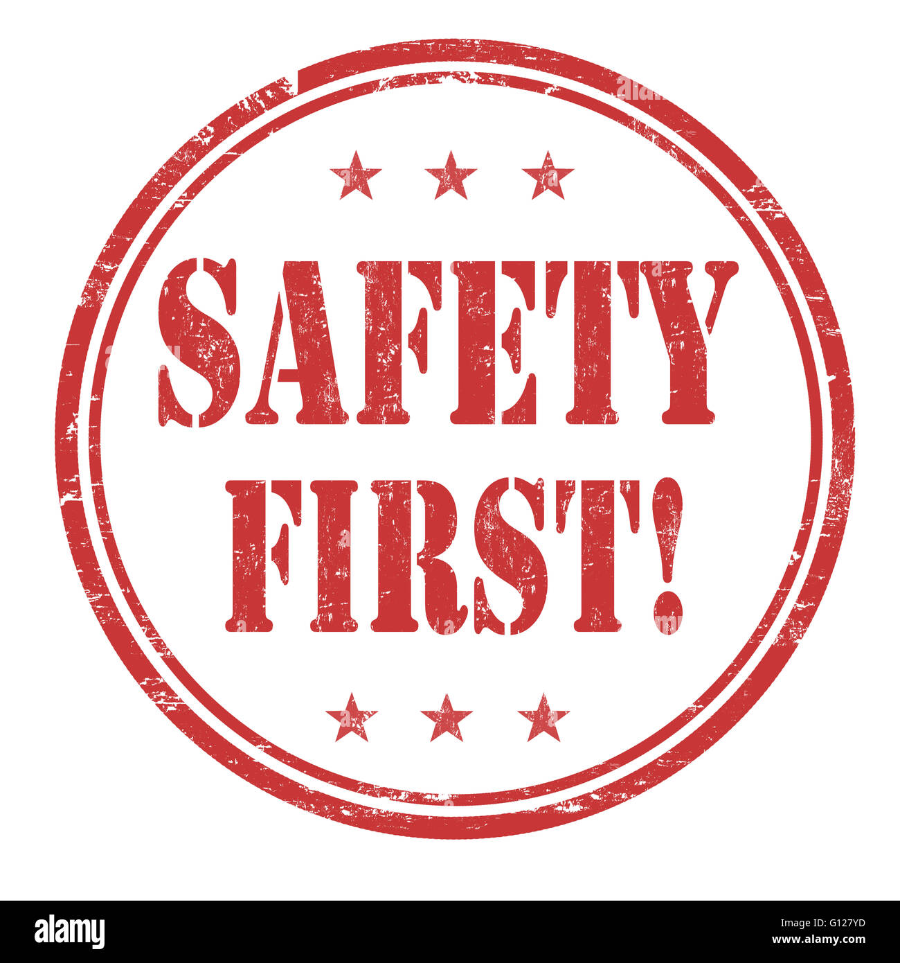 Safety first grunge rubber stamp on white background, vector ...