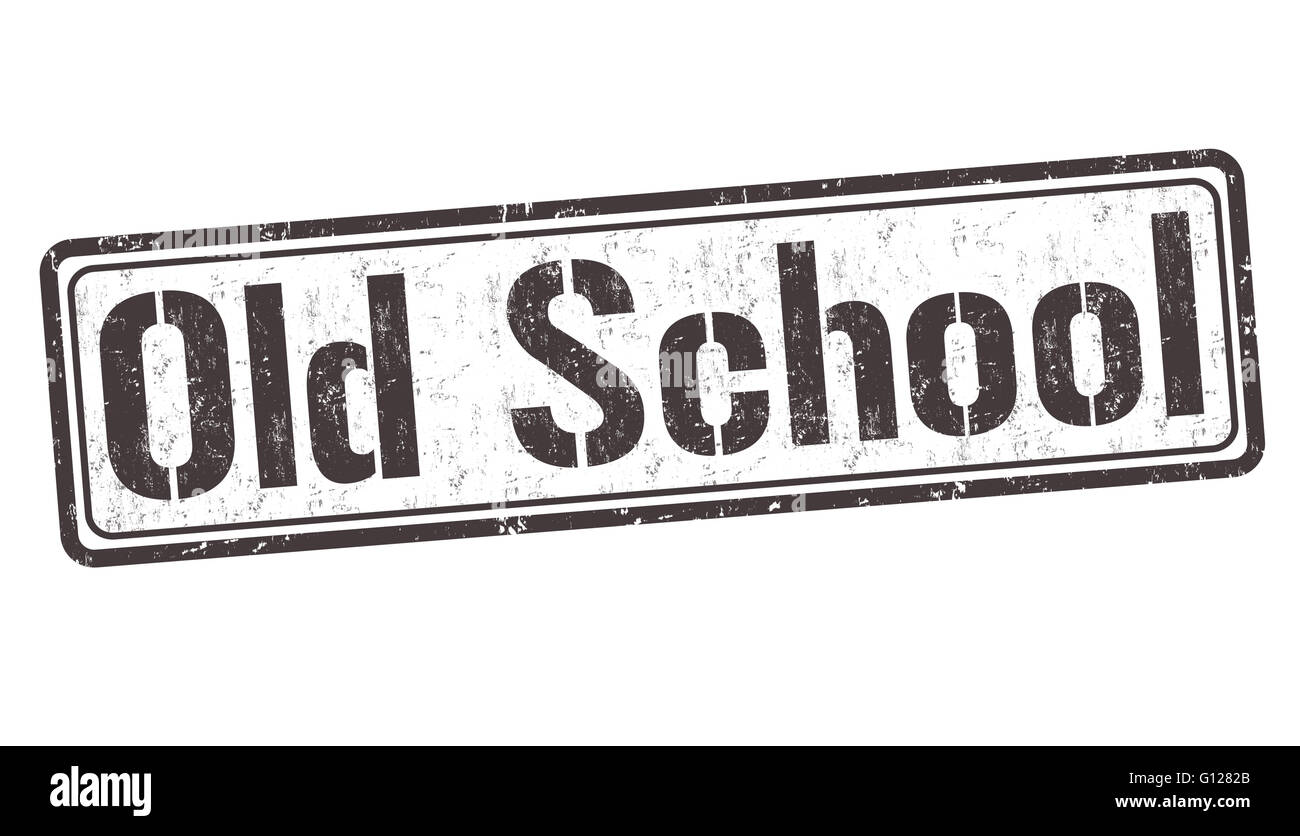 Old school grunge rubber stamp on white background, vector illustration ...
