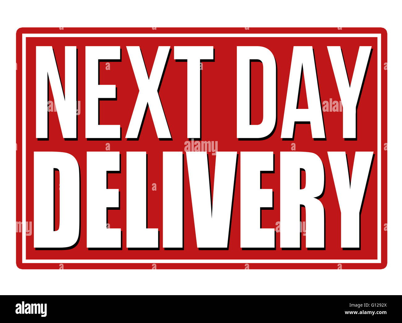 Next day delivery design template on white background, vector