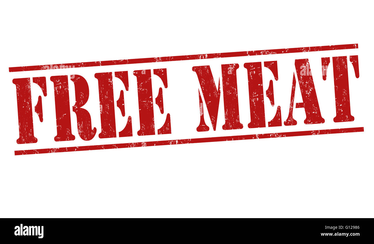 Free meat grunge rubber stamp on white background, vector illustration
