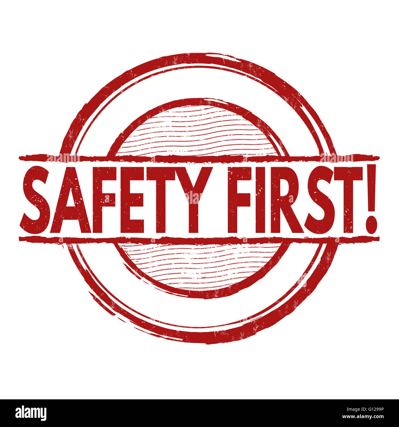 Safety first grunge rubber stamp on white background, vector ...