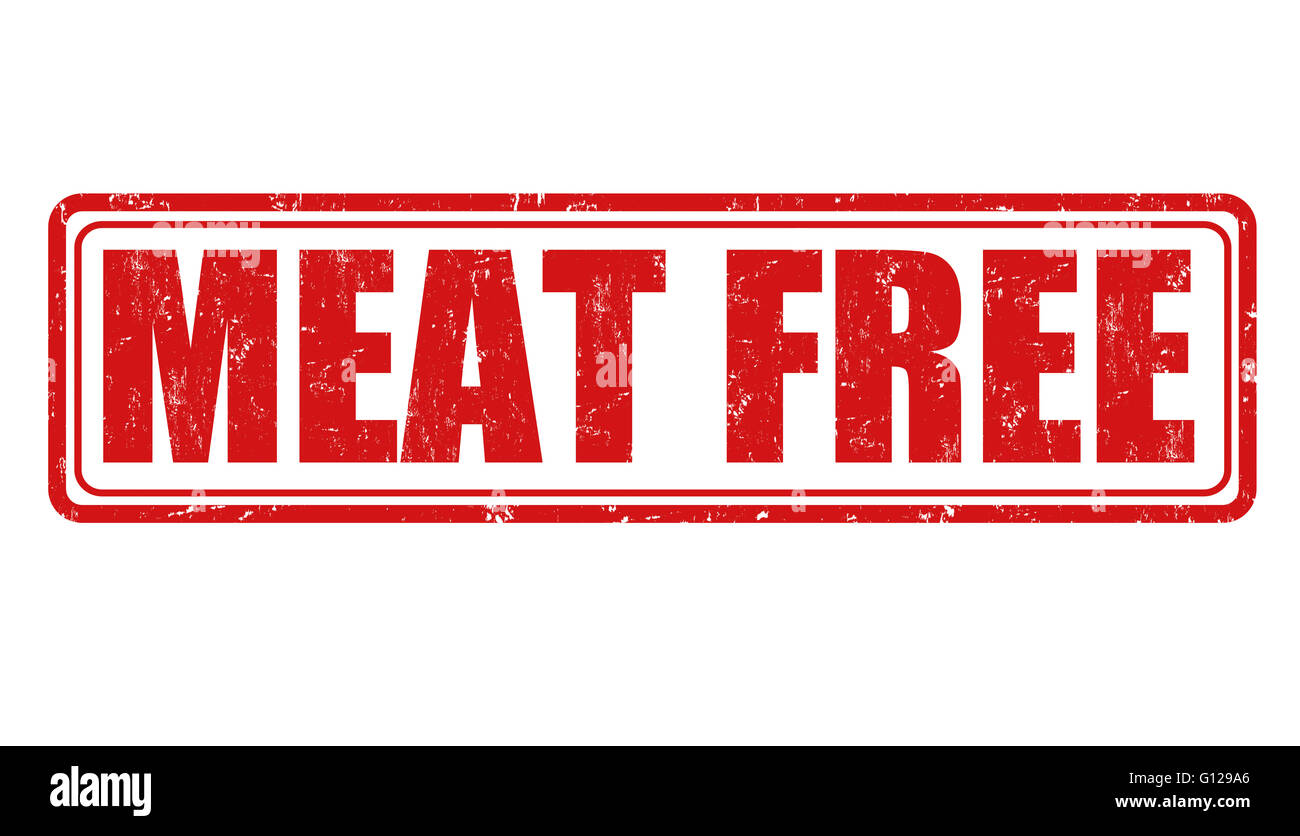 Meat free grunge rubber stamp on white background, vector illustration