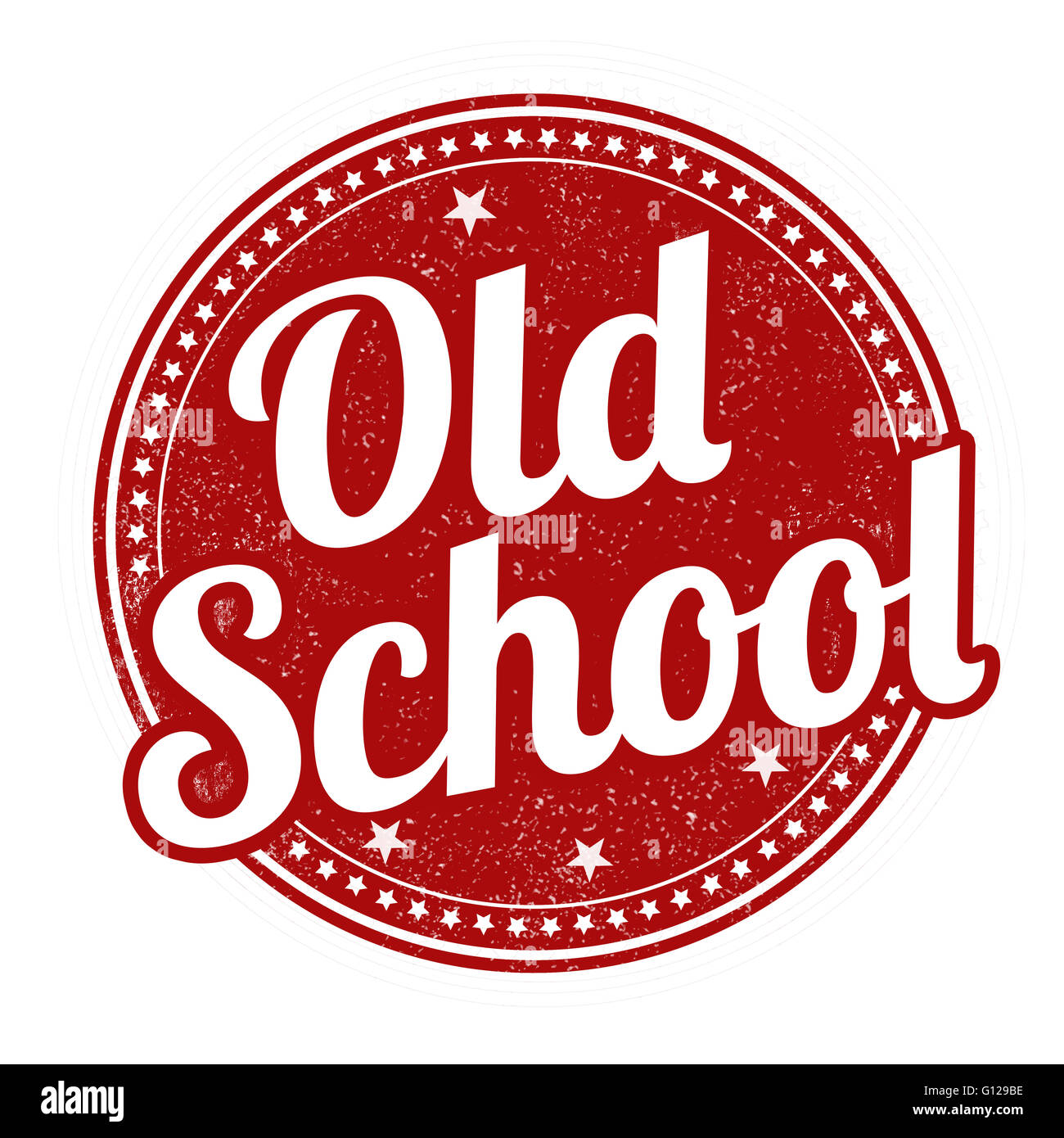 Old school grunge rubber stamp on white background, vector illustration ...